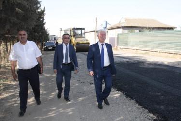 Rafiq Cəlilov Hasıllı kəndində yerləşən “Mirməhəmmədağa” ziyarətgahına gedən yolun asfaltlanması işlərinə baxış keçirib