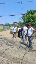 Cəlilabad Rayon İcra Hakimiyyətinin başçısı Rafiq Cəlilov Göytəpə şəhərində aparılan asfaltlanma işləri ilə tanış olub