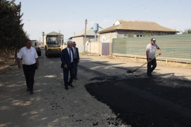 Rafiq Cəlilov Hasıllı kəndində yerləşən “Mirməhəmmədağa” ziyarətgahına gedən yolun asfaltlanması işlərinə baxış keçirib
