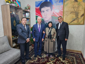 Şəhid Hüseynov Elnur Yaşar oğlunun ailəsi ziyarət olunub.
