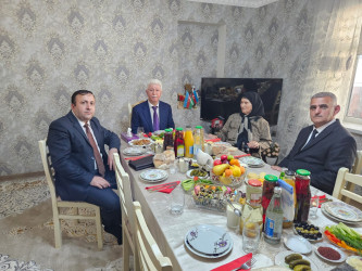 Şəhid Hüseynov Elnur Yaşar oğlunun ailəsi ziyarət olunub.