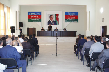 Cəlilabadda “Fövqəladə halların xəbərdar edilməsi üzrə profilaktik tədbirlərin görülməsi istiqamətində birgə fəaliyyət” mövzusunda müşavirə keçirilib