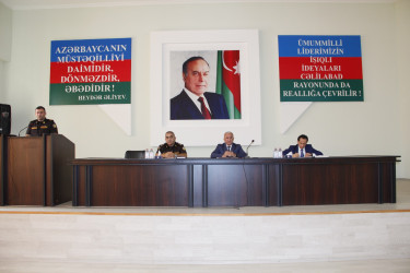 Cəlilabadda “Fövqəladə halların xəbərdar edilməsi üzrə profilaktik tədbirlərin görülməsi istiqamətində birgə fəaliyyət” mövzusunda müşavirə keçirilib