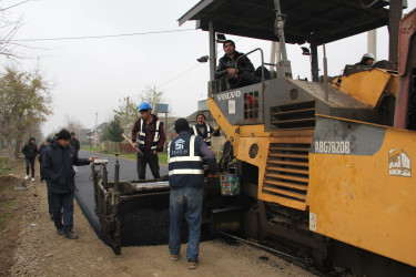 Cəlilabad şəhəri Səttərxan küçəsində asfaltlaşma işləri aparılır